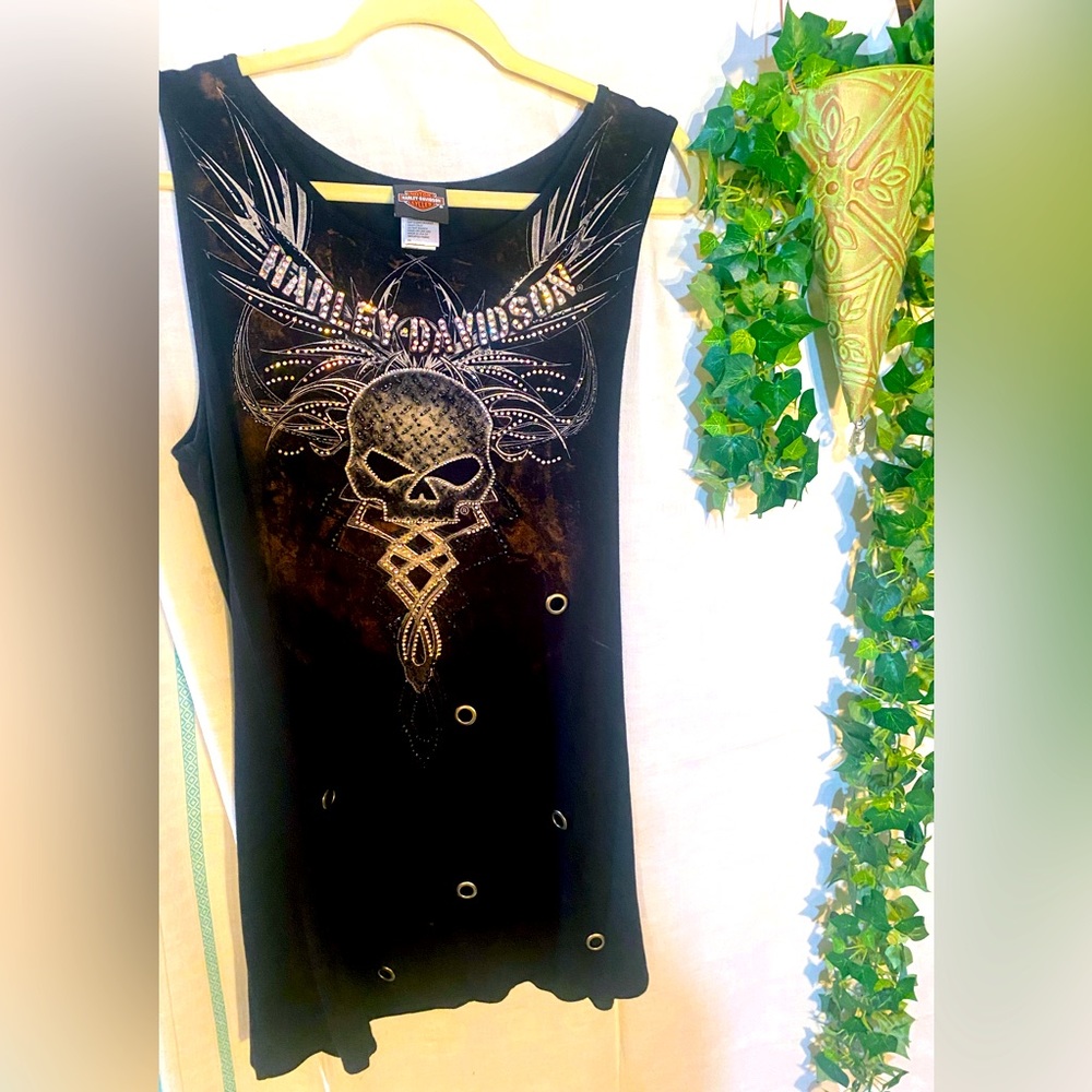 Womens HARLEY DAVIDSON Steel Freedom embellished tunic